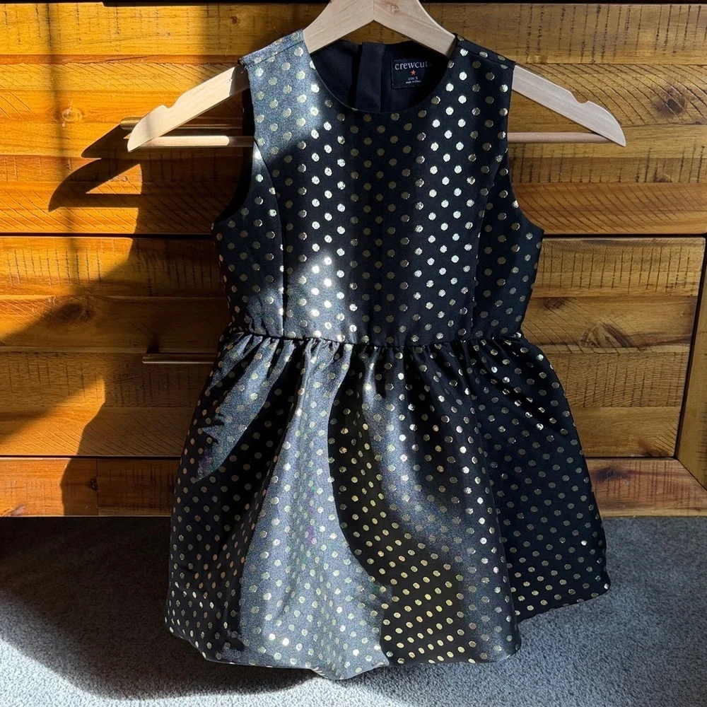 Crewcuts Girls' bubble-skirt dress in metallic jacquard